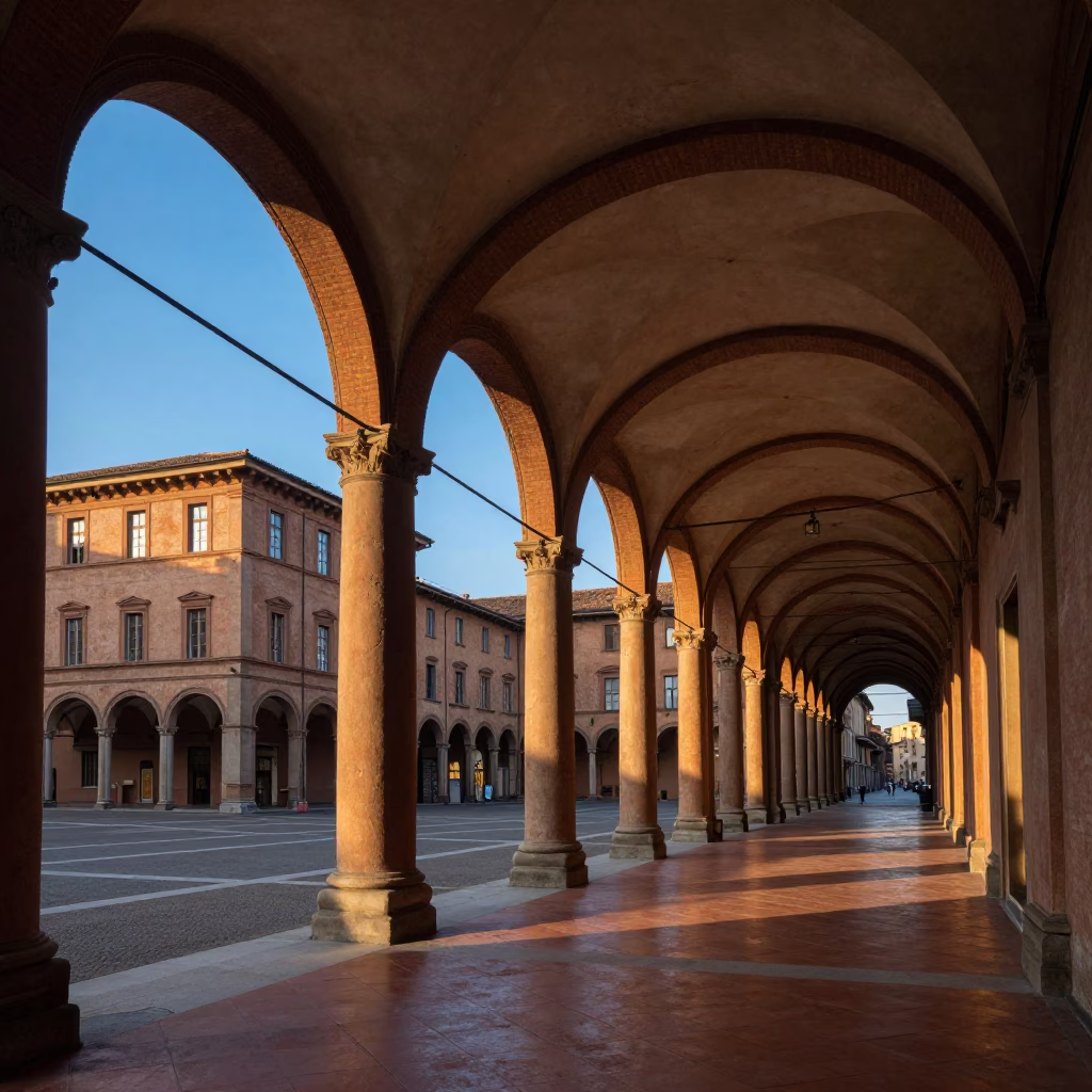 Afternoon Sunlight in Bologna at The Late Afternoon Light in in Bologna, Italy