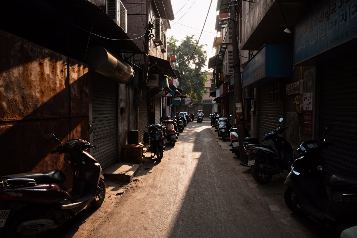 Afternoon Sunlight in Delhi at The Late Afternoon Light in in Delhi, India