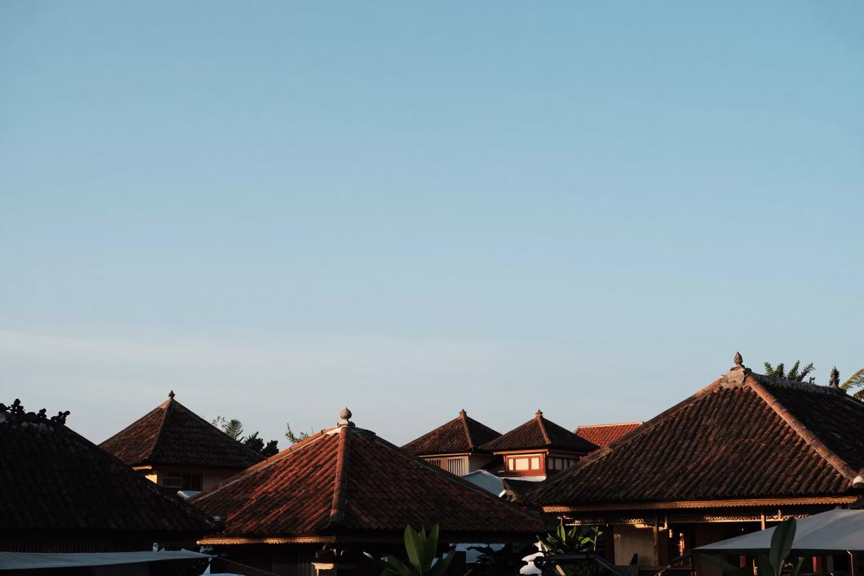 Afternoon Sunlight in Denpasar at Clear Late-afternoon Light in in Denpasar, Indonesia