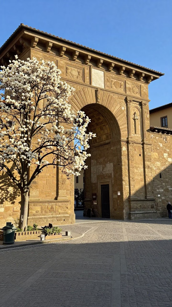 Afternoon Sunlight in Florence at Clear Late-afternoon Light in in Florence, Italy