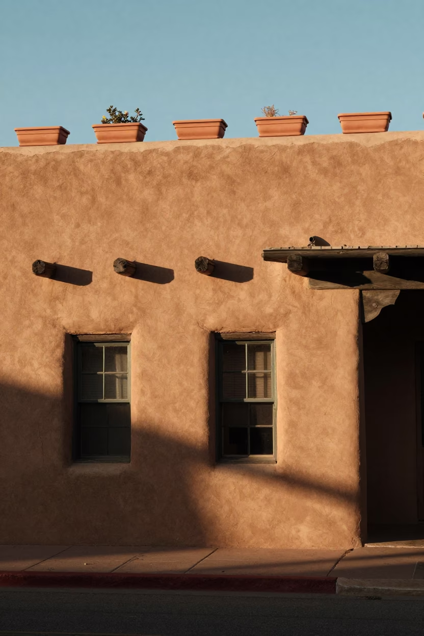 Afternoon Sunlight in Santa Fe at The Early Afternoon Light in in Santa Fe, New Mexico, United States