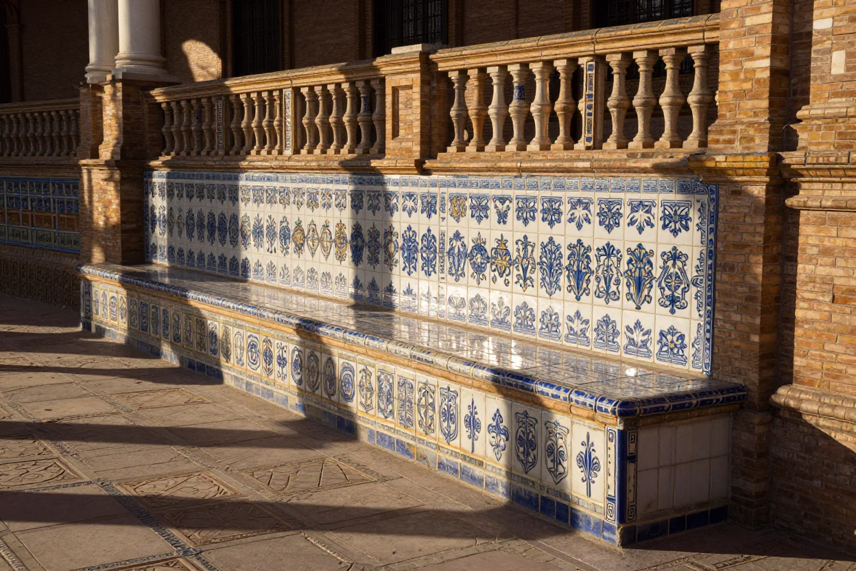 Afternoon Sunlight in Seville at The Early Afternoon Light in in Seville, Spain