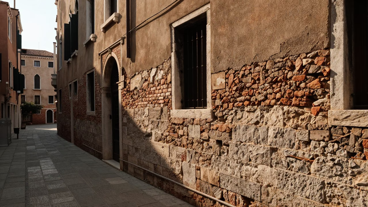 Afternoon Sunlight in Venice at The Late Afternoon Light in in Venice, Italy