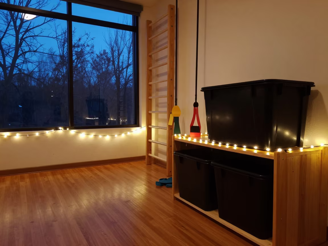 Agility Ladder Bin on Workshop Shelf in on a workshop shelf in New York
