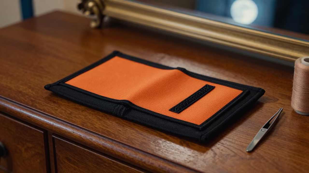 Agility Tunnel Patch Kit on Hotel Dresser in on a hotel dresser in Marseille