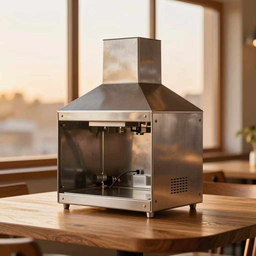 Air Balance Hood Case in Cafe Window Light in on a cafe table by a window near Bangui