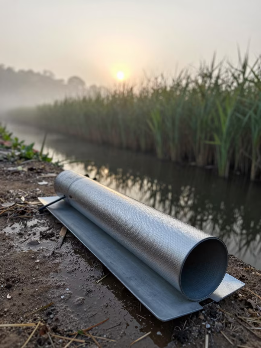 Air Barrier Roller in Spanish Reed Mist in at the edge of a reed bed in Spain