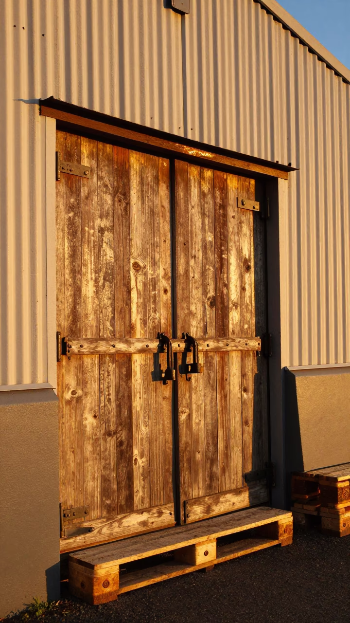 Aisle Pallets at Honeyed Evening Light in Hobart in in Hobart, Tasmania, Australia