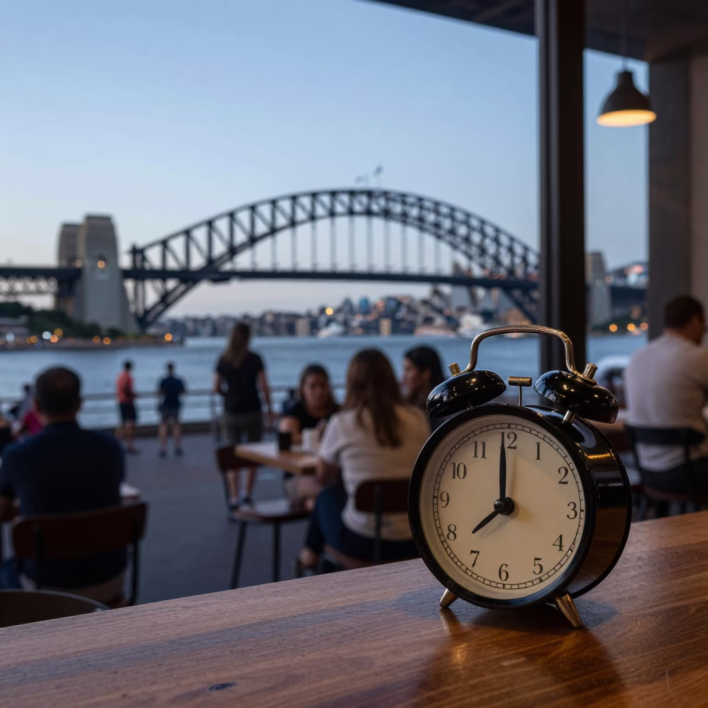 Alarm Clock in Sydney at The Early Evening Light in in Sydney, New South Wales, Australia