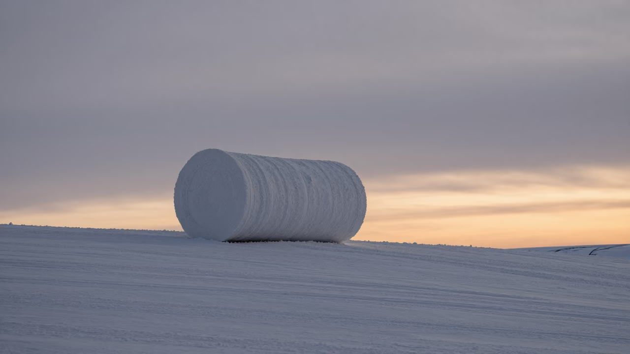 Alaskan Snow Roller in Orange Twilight Light in in Alaska