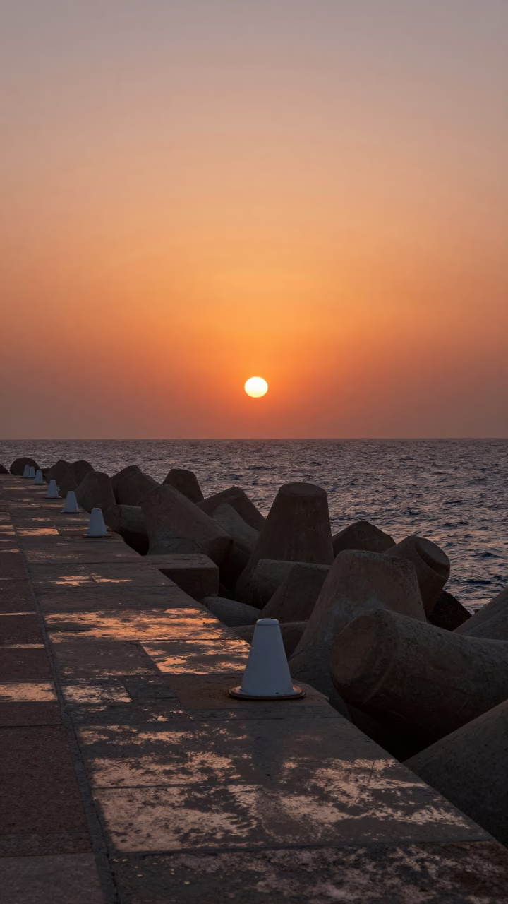Alexandria Dusk Light at Copper-toned Light Before Dusk in in Alexandria, Egypt