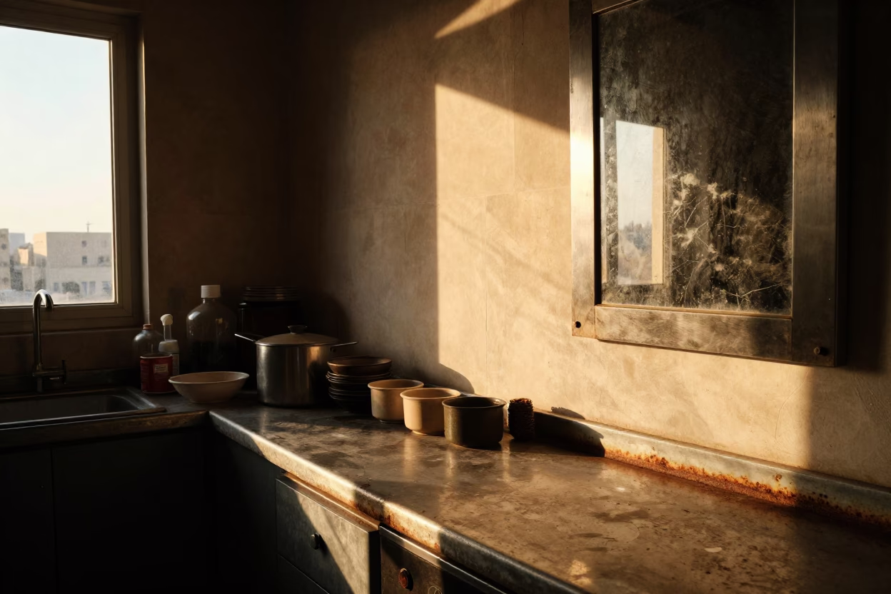 Alexandria Kitchen Scene at Golden Hour in in Alexandria, Egypt