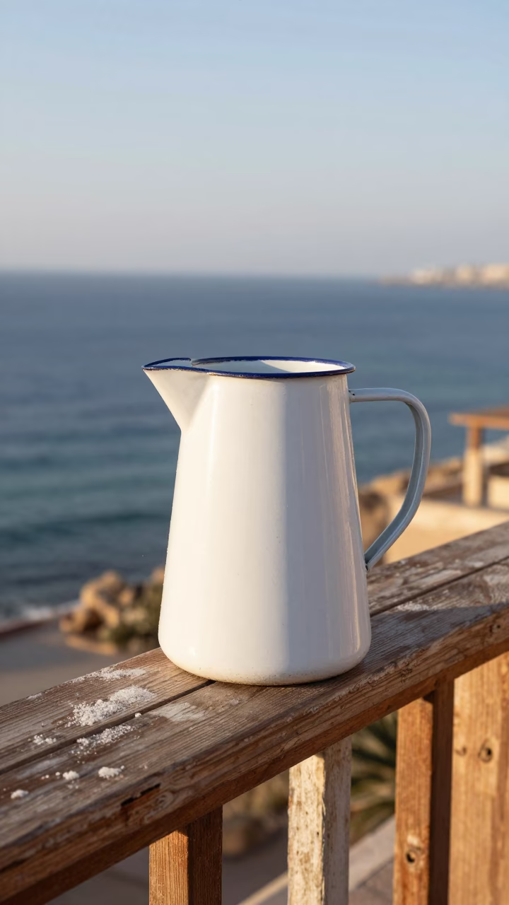 Alexandria White Enamel Cooler Jug in in Alexandria, Egypt