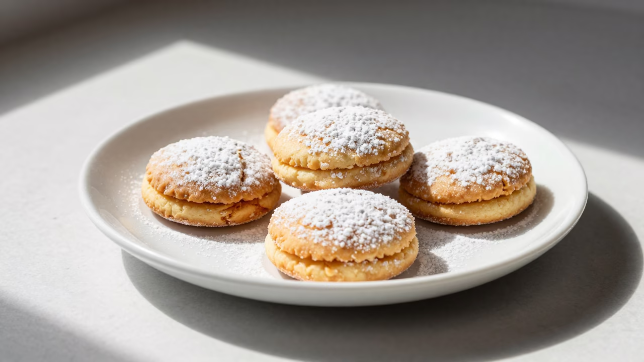 Alfajores Tray in Los Angeles at Bright Midmorning Light in in Los Angeles, California, United States