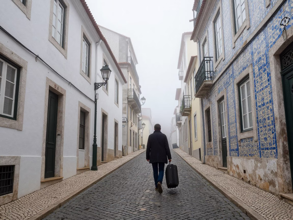 Alfama Street in Lisbon in in Lisbon, Portugal