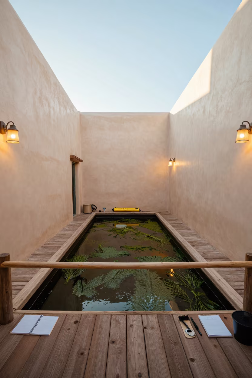 Algae Scraper Dock Santa Fe Pier Railing in on a pier railing in Santa Fe