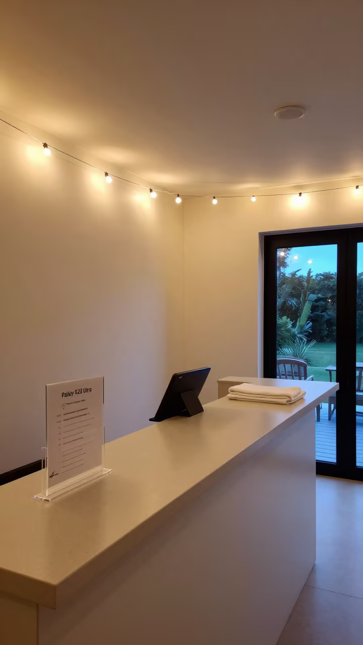 Allergen Card Stand Before Dawn at Spa in inside a spa reception near Alexandria