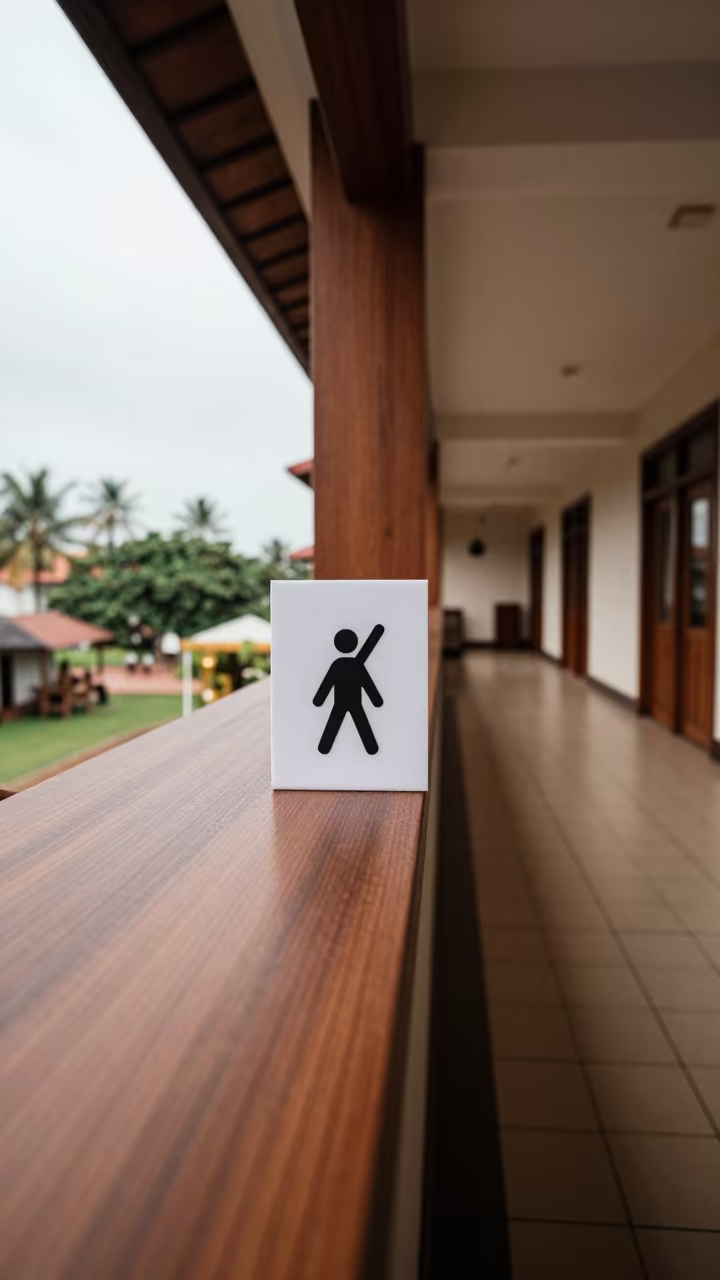 Allergy Free Note Box in Colombo Hotel Corridor in in a quiet guest corridor in Slave Island, Colombo