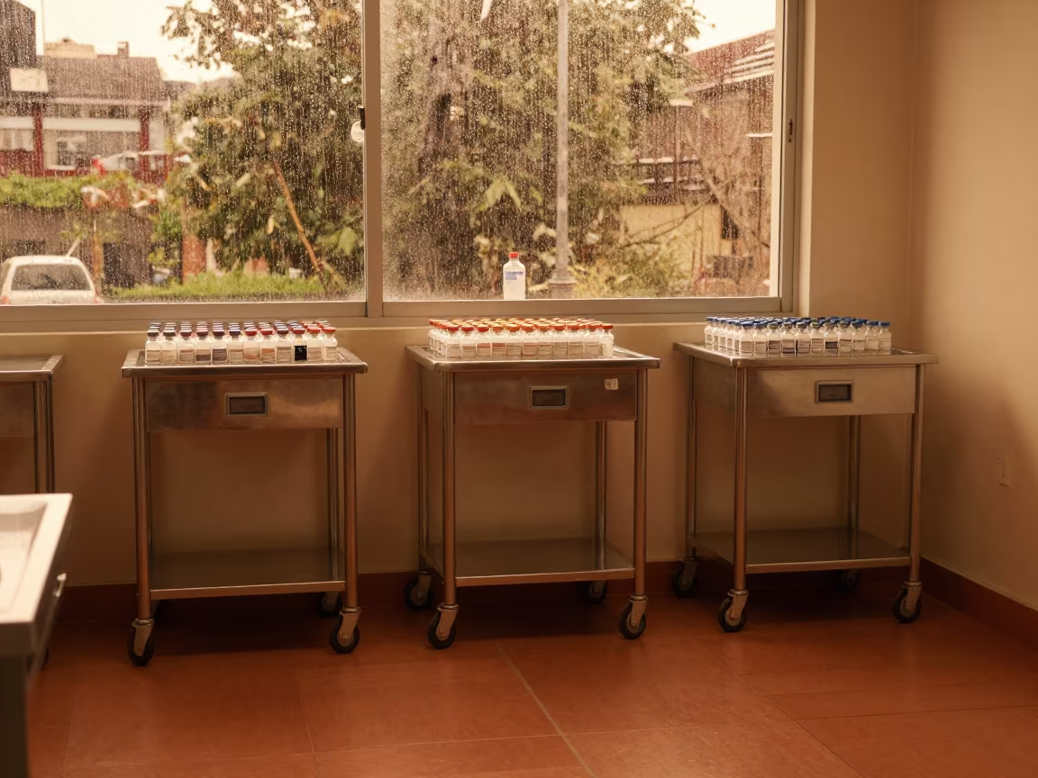 Allergy Vial Bin in Guatemala Surgical Prep in in a surgical prep area in Guatemala City
