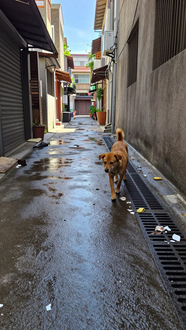 Alley Debris in Kaohsiung in in Kaohsiung, Taiwan