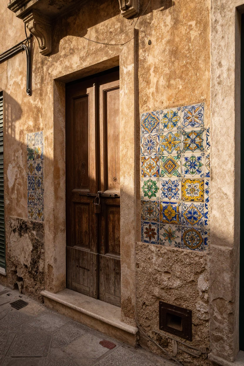 Alley Door in Palermo in in Palermo, Italy