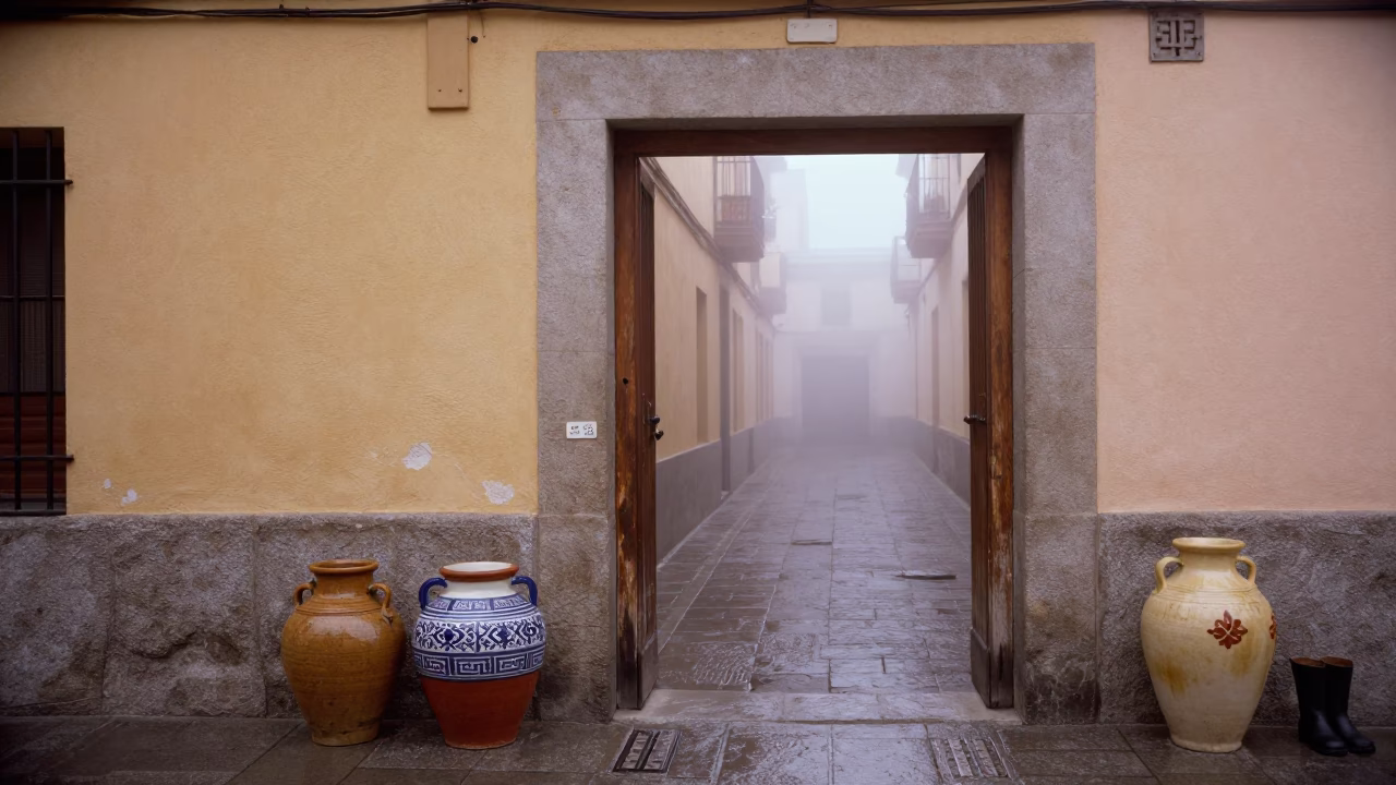 Alley Entrance in Madrid in in Madrid, Spain