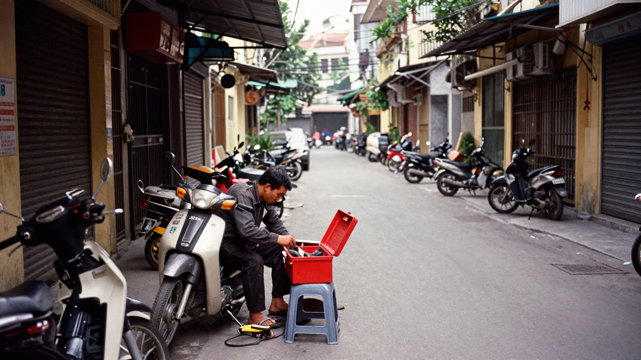 Alley Scene in Ho Chi Minh City in in Ho Chi Minh City, Vietnam
