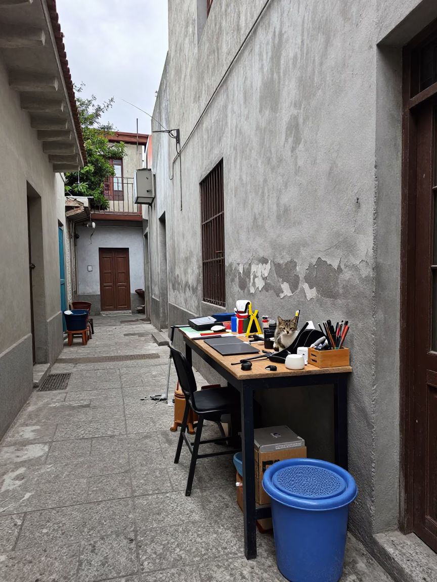 Alley Workbench in Buenos Aires in in Buenos Aires, Argentina