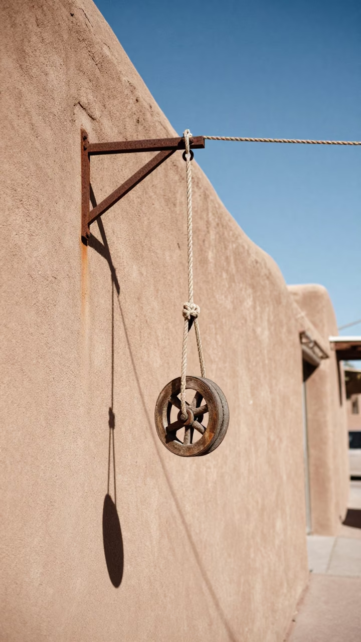 Alleyway Clothesline at Afternoon Light in Santa Fe in in Santa Fe, New Mexico, United States