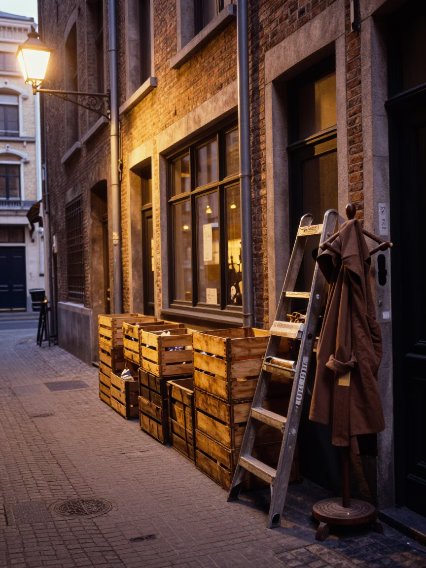 Alleyway Clutter in Brussels in in Brussels, Belgium