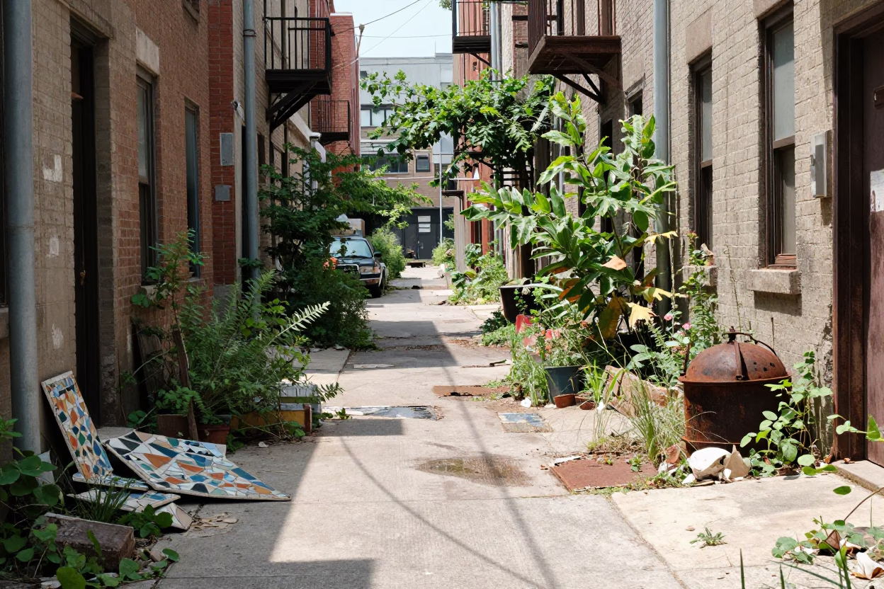 Alleyway Clutter in Chicago in in Chicago, Illinois, United States