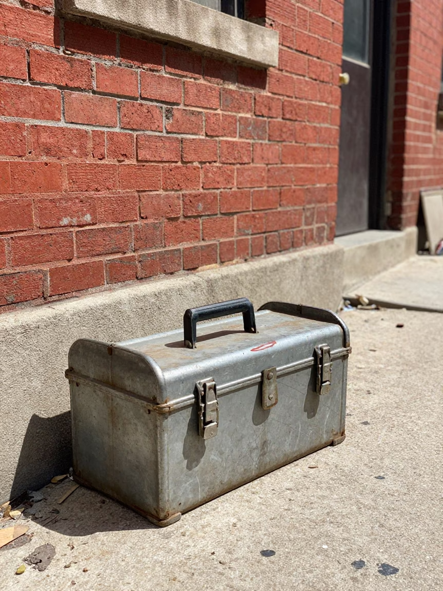 Alleyway Debris in Chicago at Flat Noon Light in in Chicago, Illinois, United States