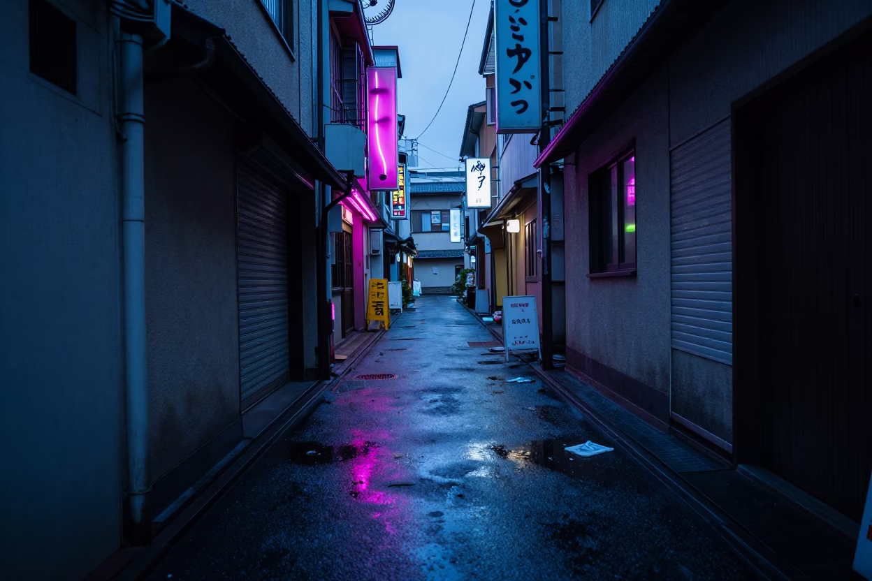 Alleyway Entrance in Osaka in in Osaka, Japan