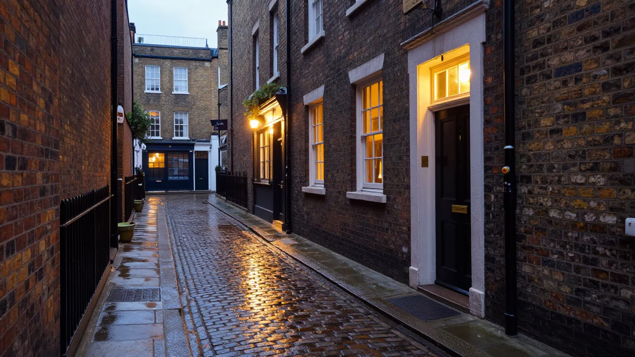 Alleyway Evening in London in in London, United Kingdom