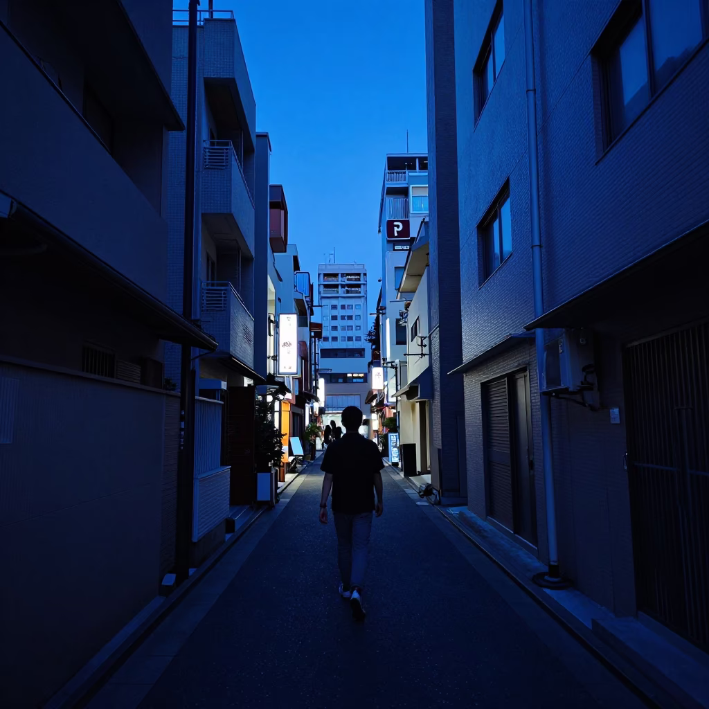Alleyway Figure in Osaka in in Osaka, Japan