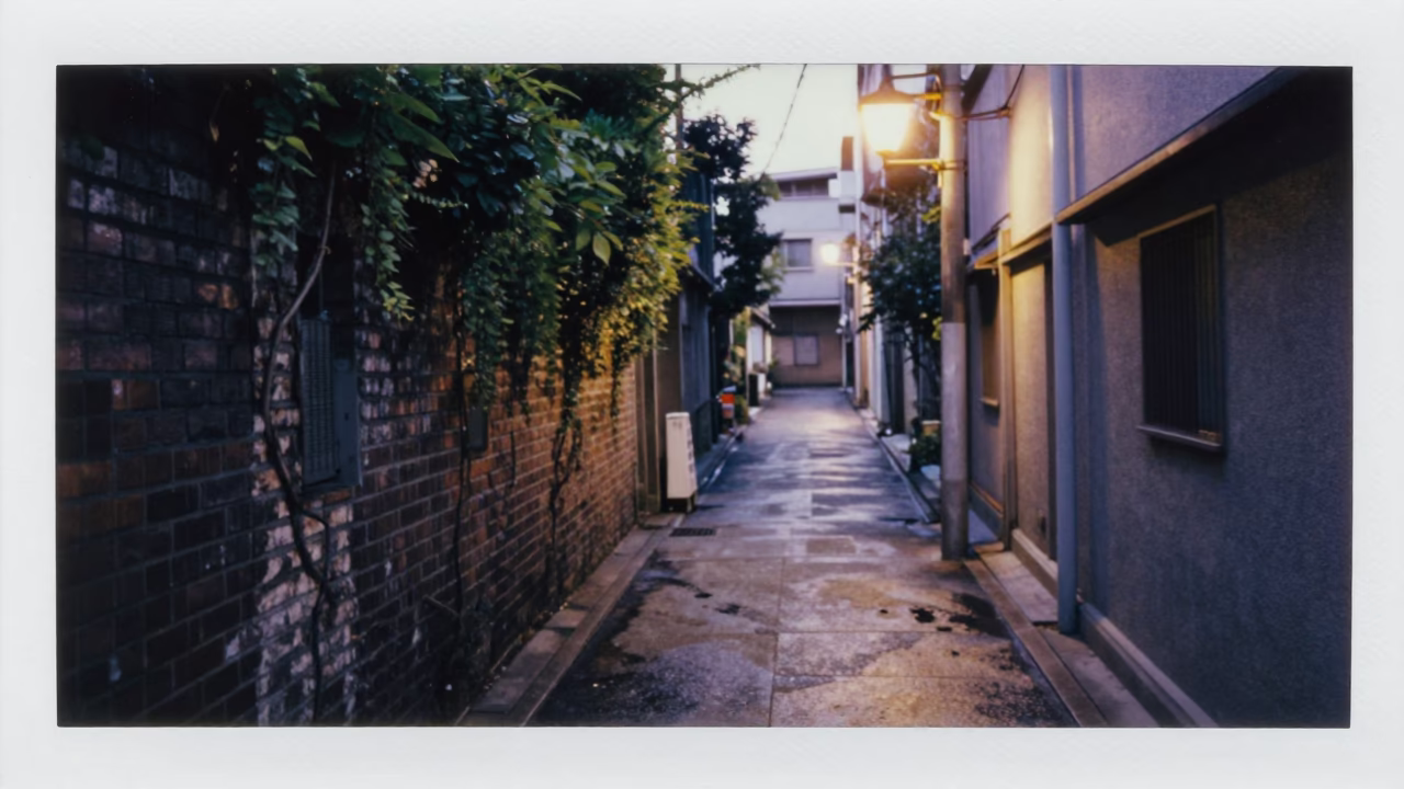 Alleyway Scene at The Early Morning Light in Tokyo in in Tokyo, Japan