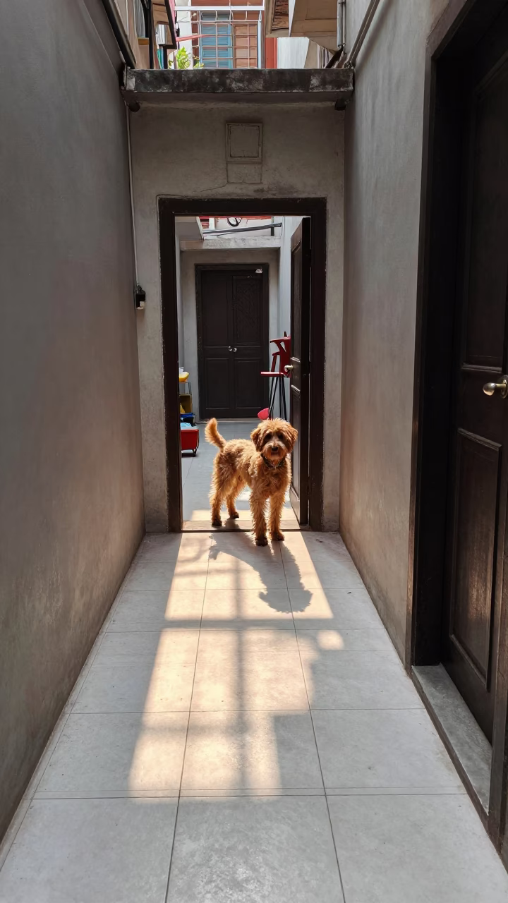 Alleyway Scene in Kolkata at The Early Afternoon Light in in Kolkata, India