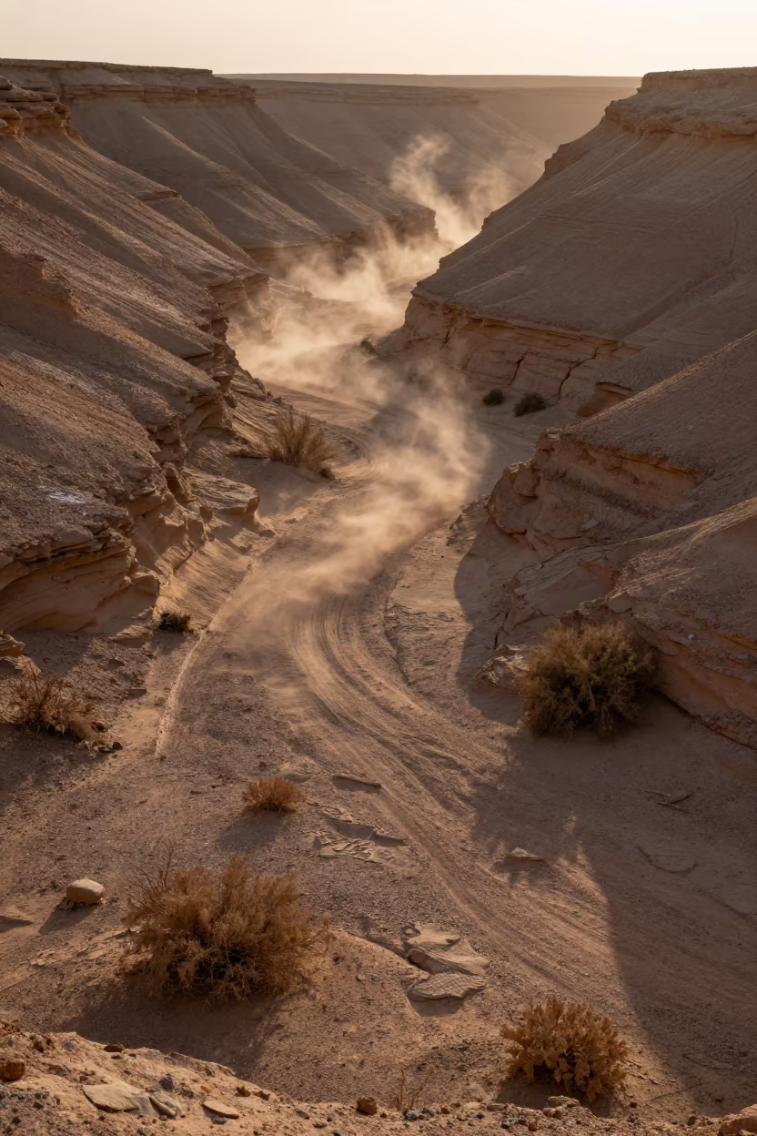 Alluvial Fan Near Muscat in Late Summer Light in near Muscat