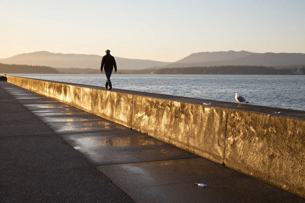 Along Seawall in Vancouver in in Vancouver, British Columbia, Canada