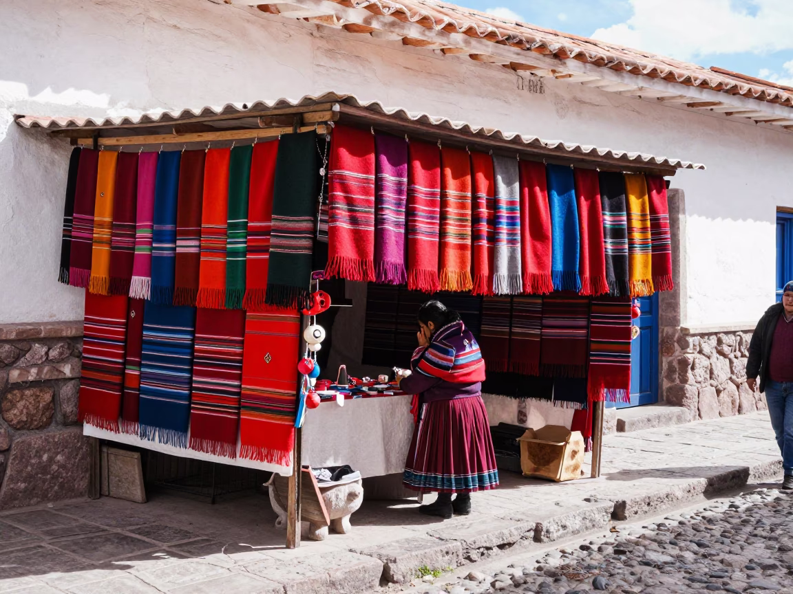 Alpaca Scarves in Cusco in in Cusco, Peru
