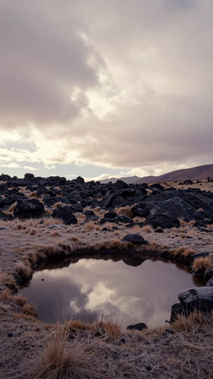 Alpine Basin Lava Ridge Overcast Winter Cusco in near Cusco