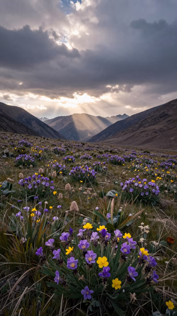 Alpine Wildflowers at Dawn Near La Paz in near La Paz