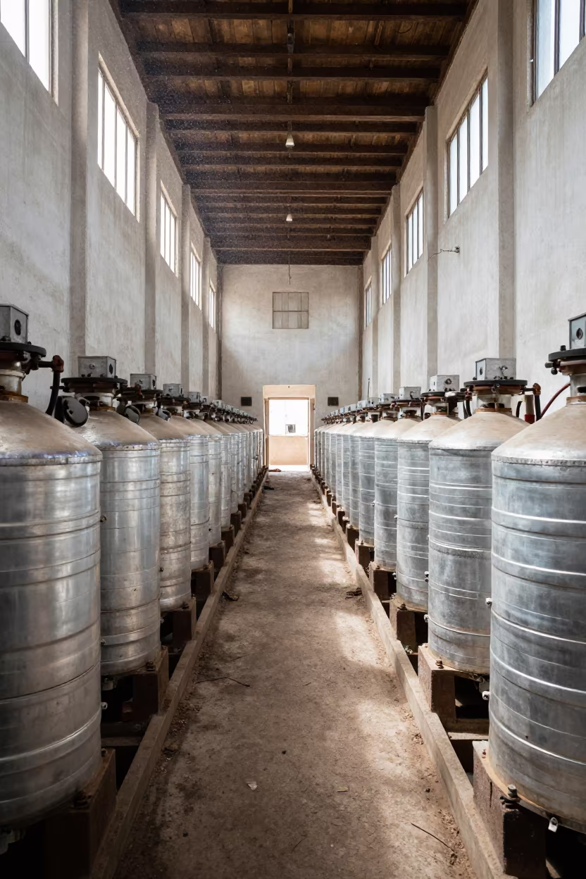 Aluminum Smelter Cells Inside Asmara Grain Elevator in inside a grain elevator near Asmara
