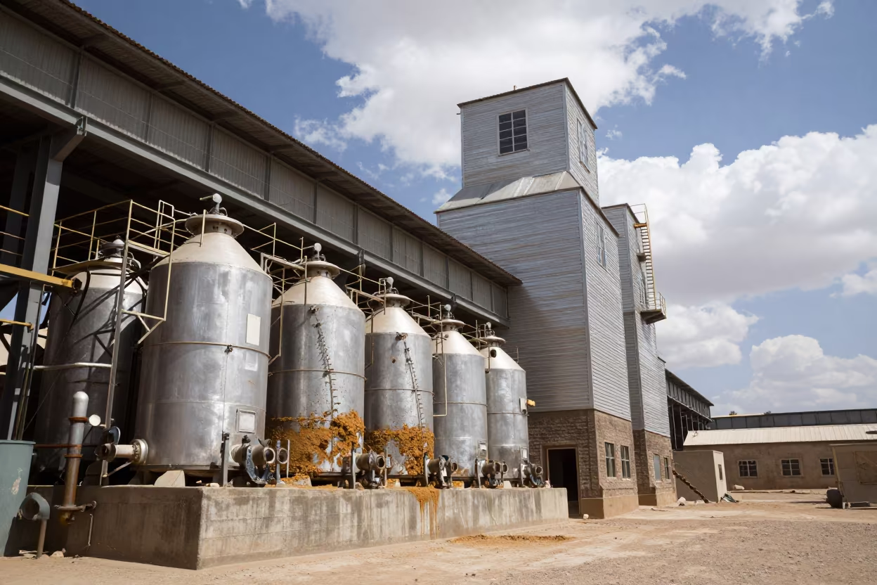 Aluminum Smelter Hall Harar Dry Season in inside a grain elevator near Harar