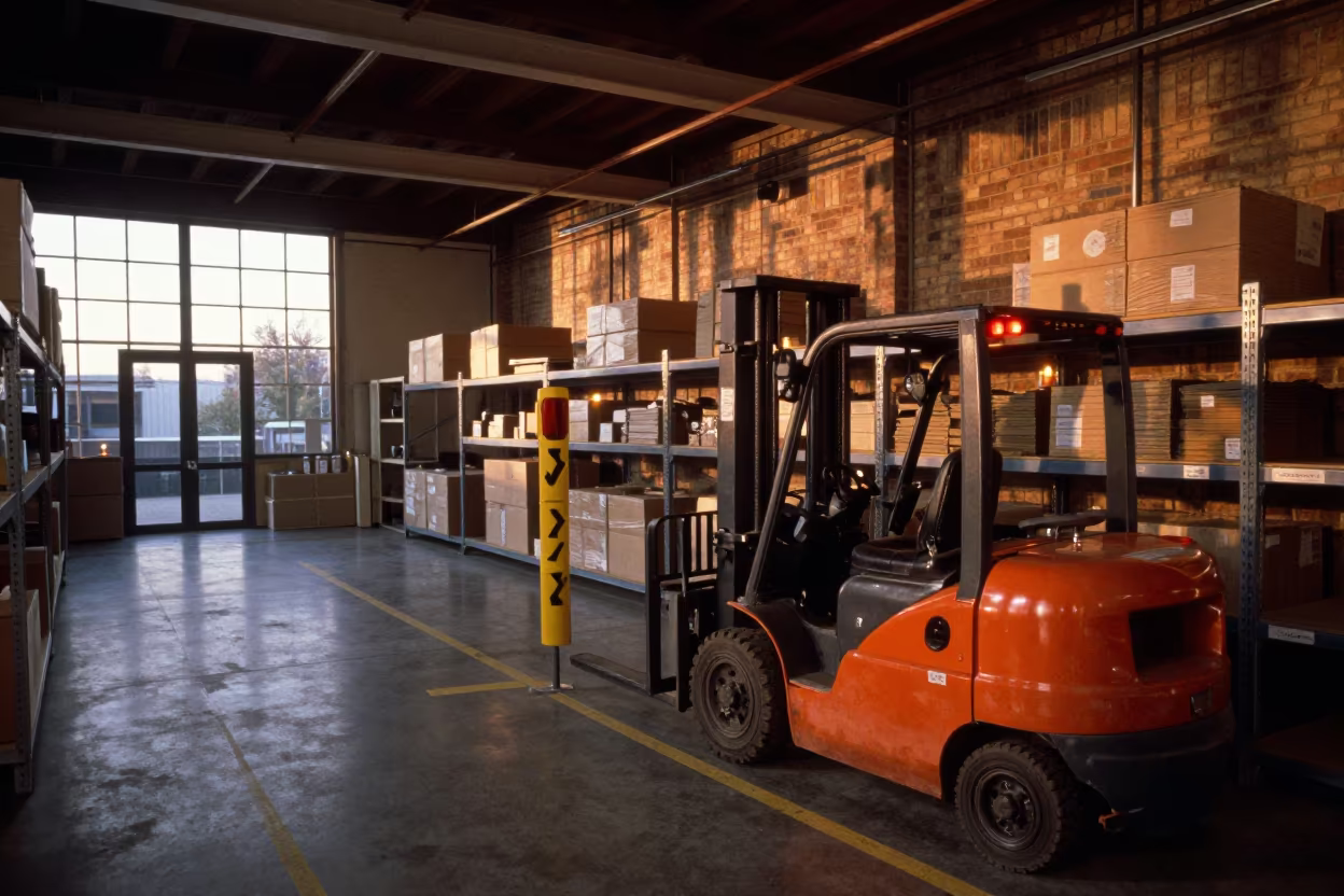 Amber Beacon Mezzanine Logistics Office Coimbra in inside a dispatch office above the dock in Coimbra