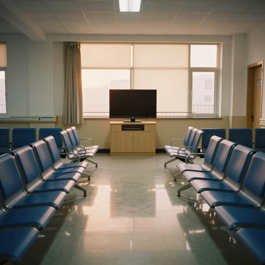 Amber Light in Chongqing Clinic Waiting Room in inside a clinic exam room in Chongqing