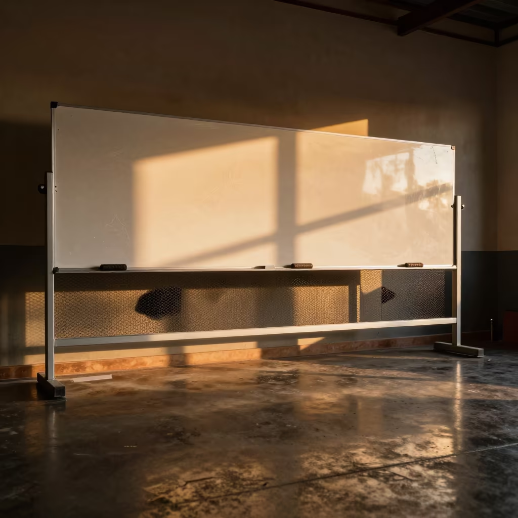 Amber Light on Fitness Room Whiteboard Rail in inside a strength room in Morogoro