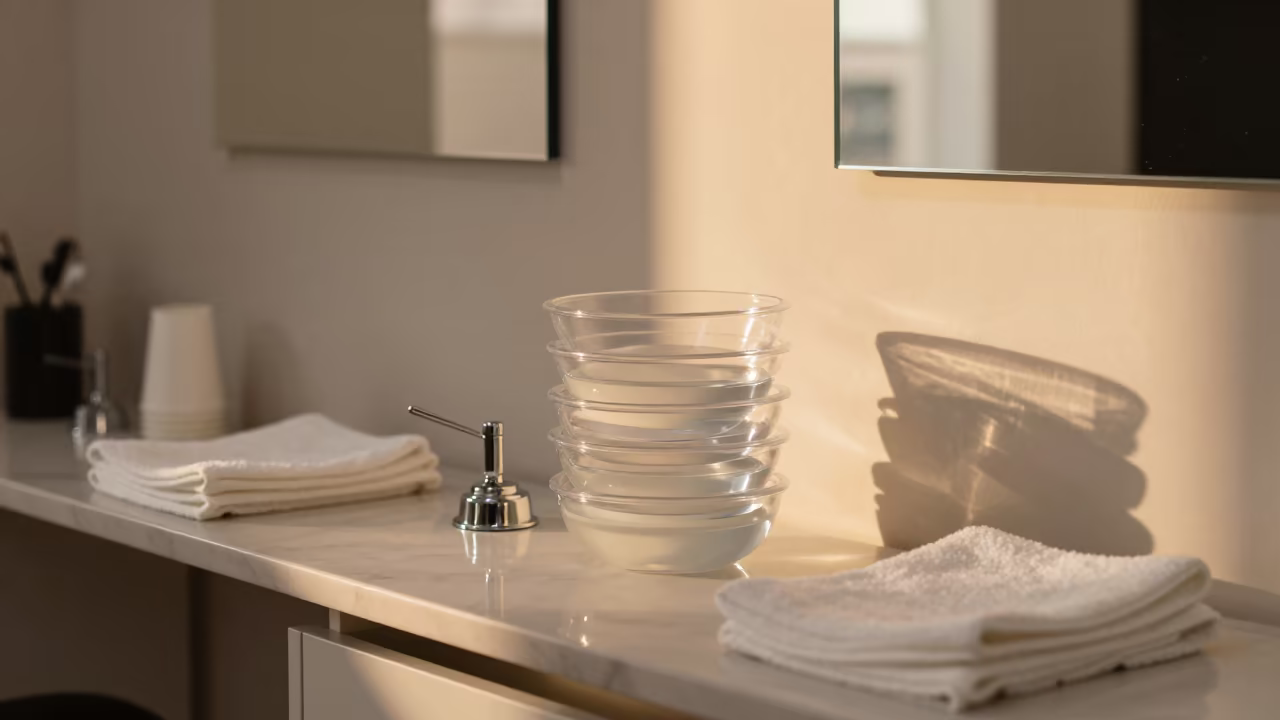 Amber Light Nail Soak Bowl Stack Port Harcourt in inside a nail studio near Port Harcourt