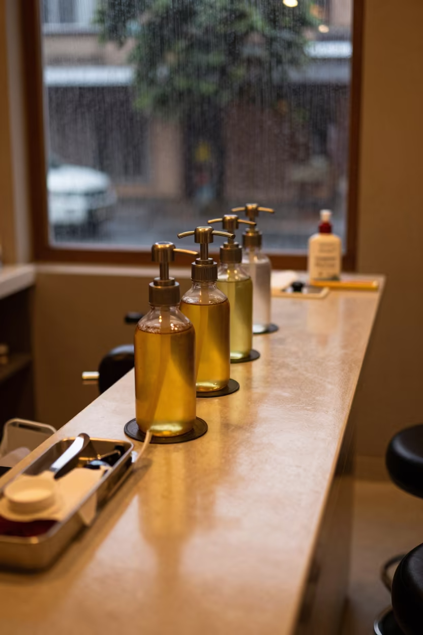 Amber Salon Pump Stand Ahmedabad Rainy Season in inside a salon row in Ahmedabad