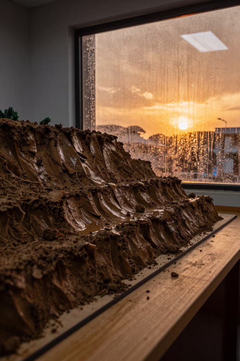 Amber Solifluction Terrace on Nanning Desk in on a writing desk in Nanning